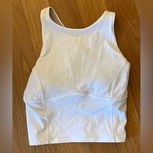 White Align High Neck Tank Top